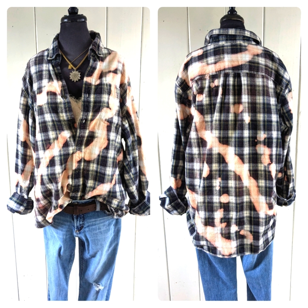 L.L. Bean Distressed Boyfriend Flannel sz L